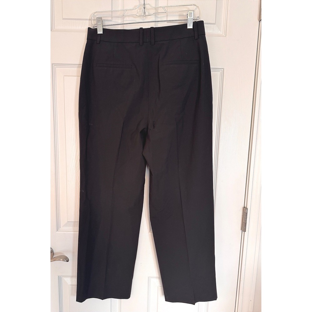 Theory Straight Leg Pant 8 Black Traceable Wool High Waist Career Classic - Picture 3 of 10